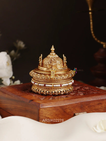 Antique Krishna Gopuram Kumkum Box