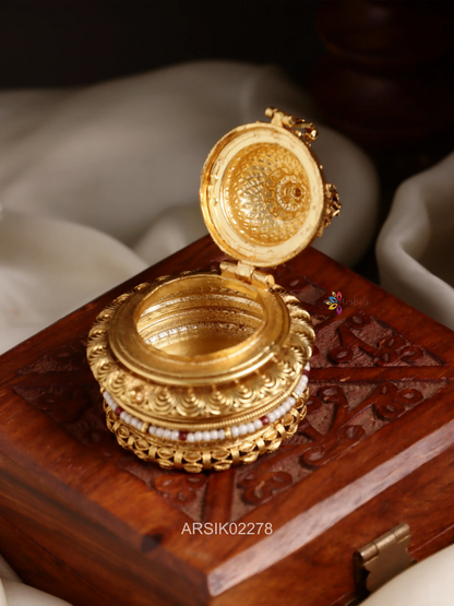 Antique Krishna Gopuram Kumkum Box