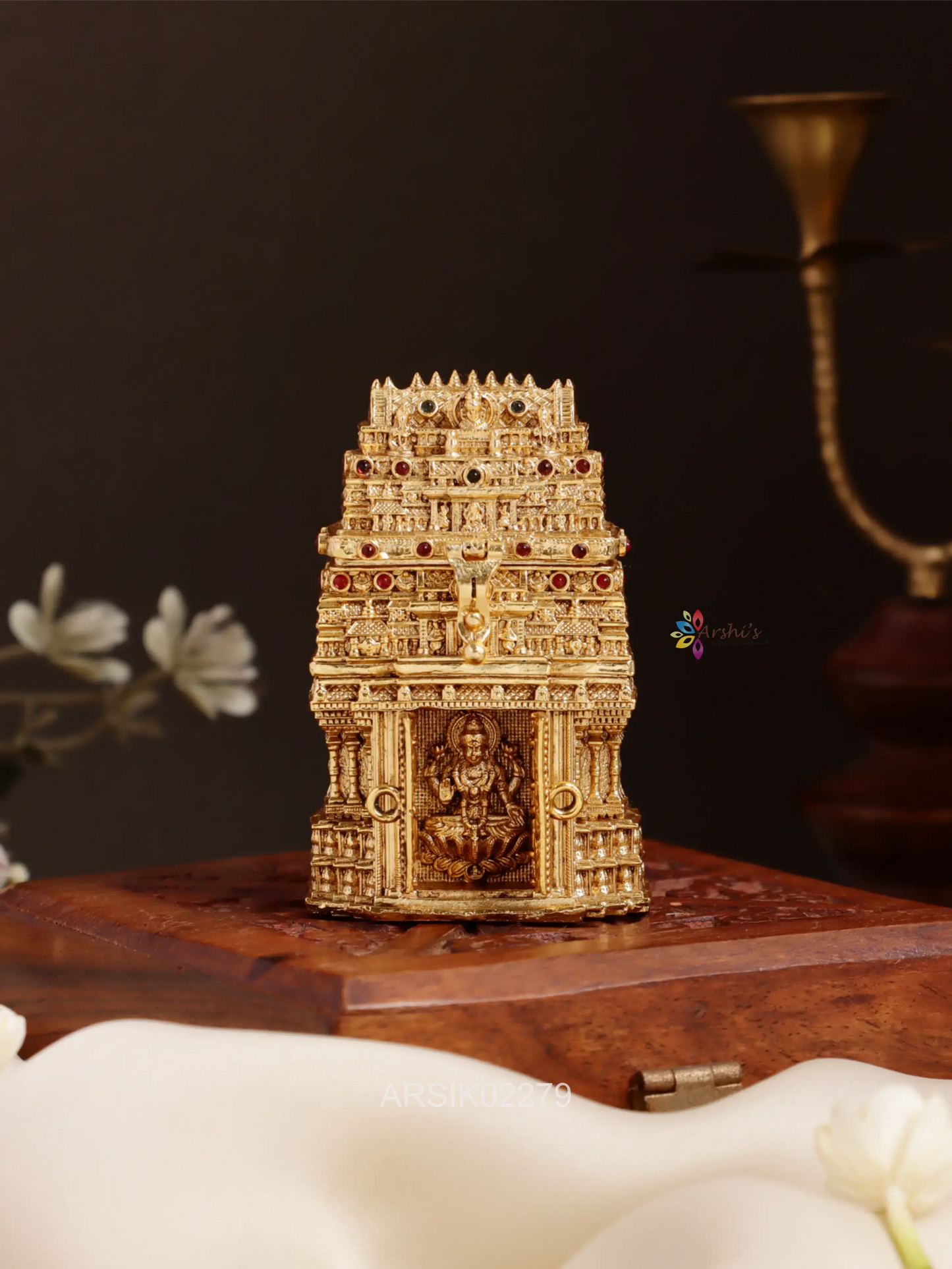 Temple Design Raja Gopuram Lakshmi Kumkum Box