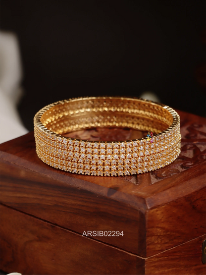 Three Line AD White Stone Bangles