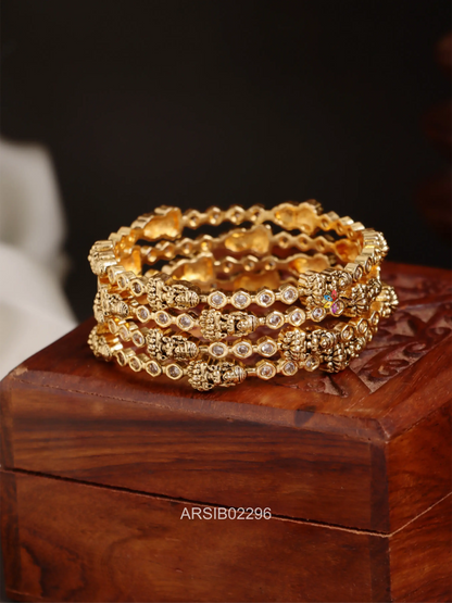 Lakshmi White Stone Bnagles