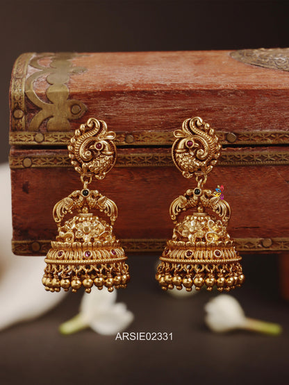 Antique Peacock Long Jhumka