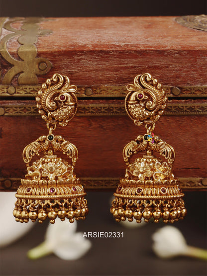 Antique Peacock Long Jhumka