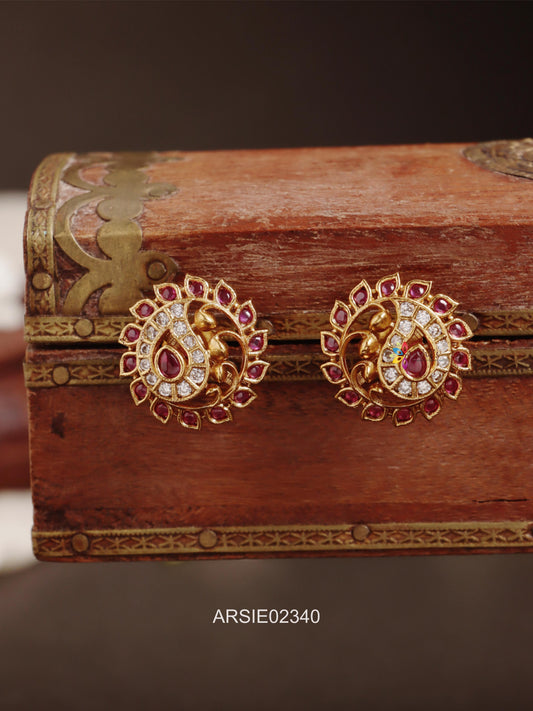 Mango Kemp and White Stone Earstuds