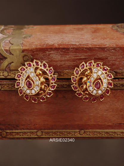 Mango Kemp and White Stone Earstuds