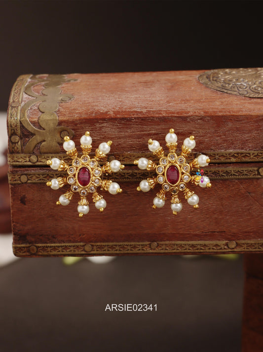 Ruby and Pearl Earstuds