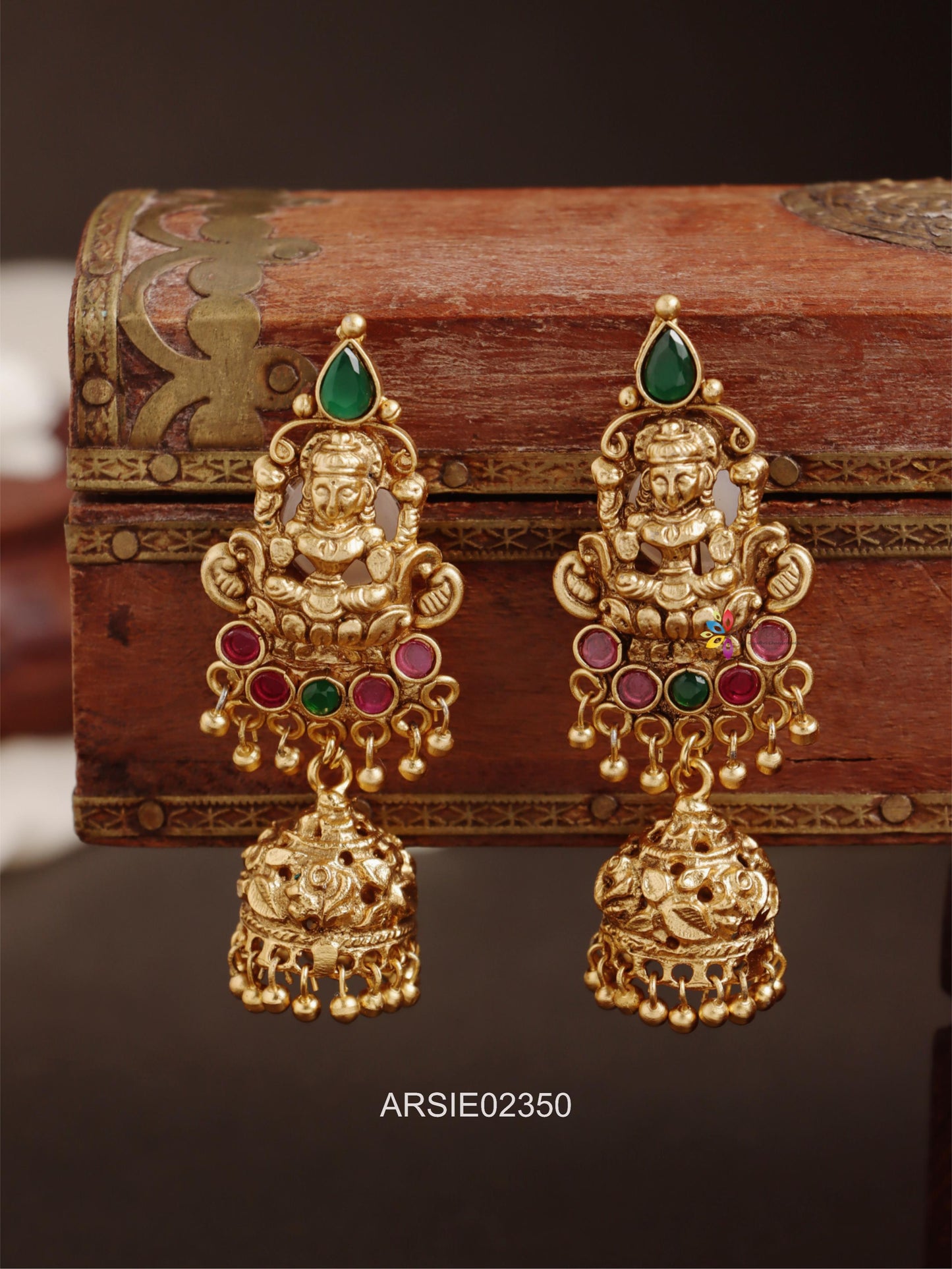 Temple Kemp Stone Long Jhumka