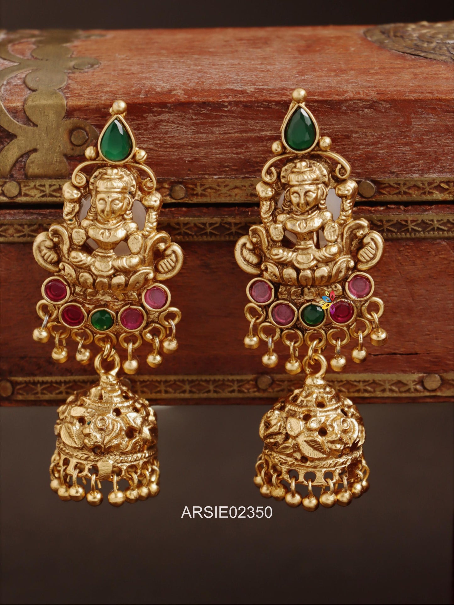 Temple Kemp Stone Long Jhumka