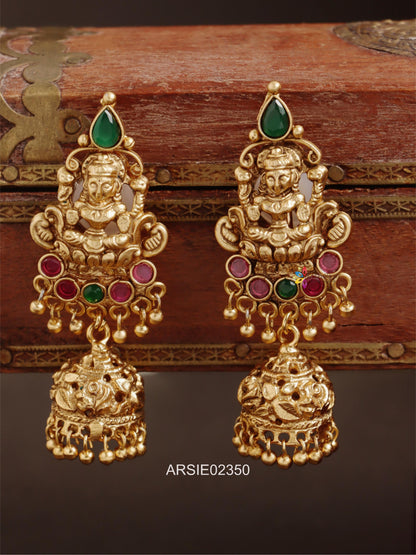 Temple Kemp Stone Long Jhumka