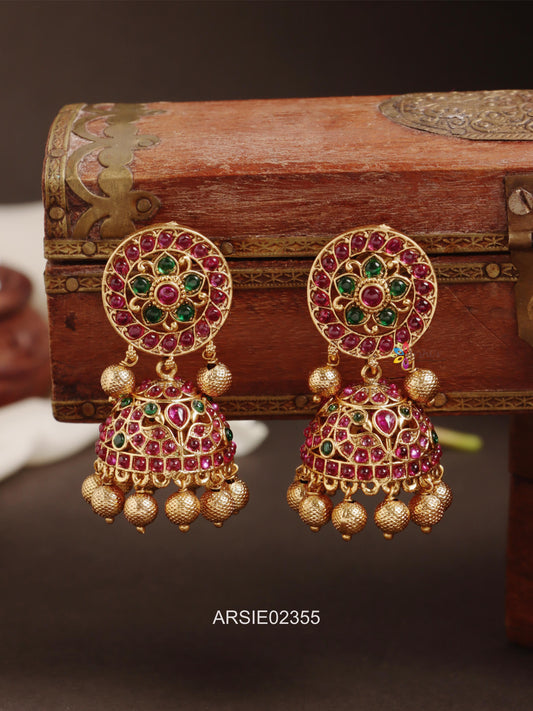 Round Design Kemp Sone Jhumka