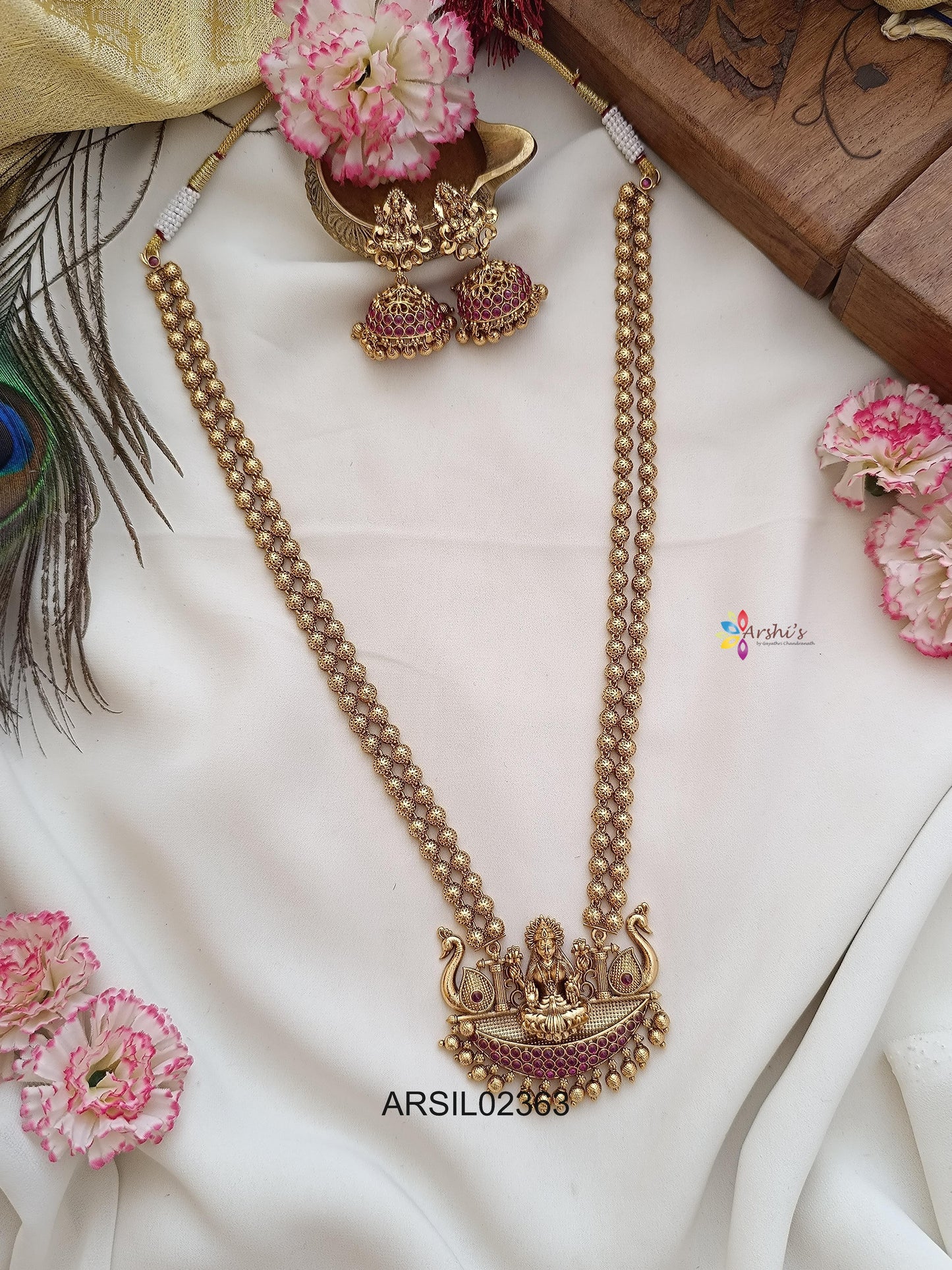 Two Layer Gold Ball with Lakshmi Pendant Haram