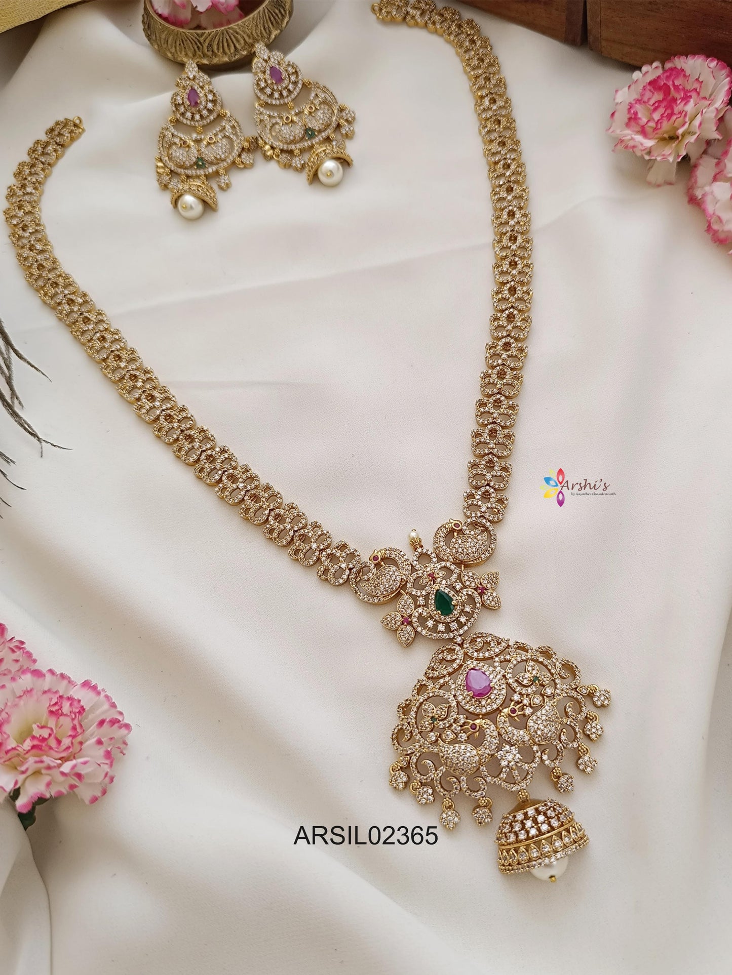 AD White Stone with Peacock Haram