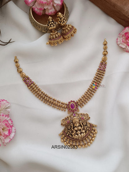 Antique Ruby Lakshmi Pendant Necklace