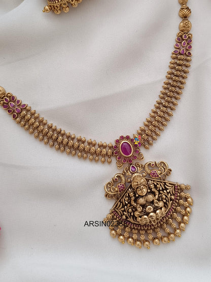 Antique Ruby Lakshmi Pendant Necklace