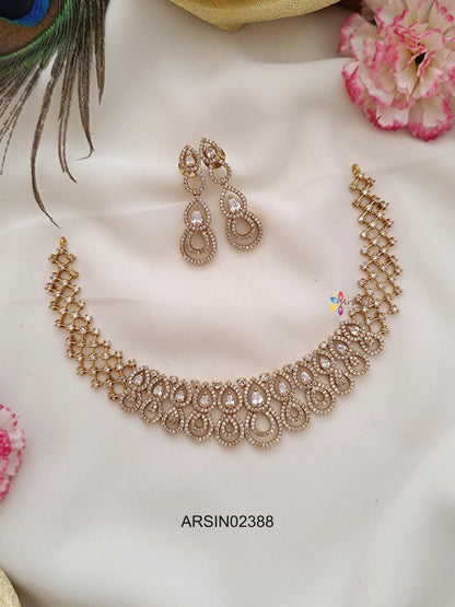 Diamond Look White Stone Necklace