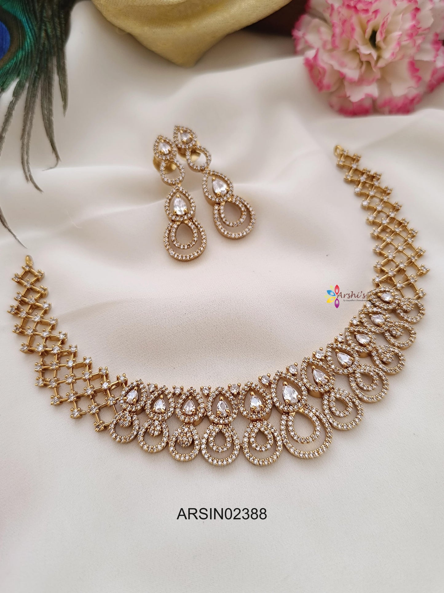 Diamond Look White Stone Necklace