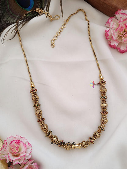 Kemp and Green Stone Gold Ball Necklace