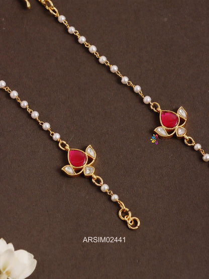 Kemp and White Stone Pearl Earchains