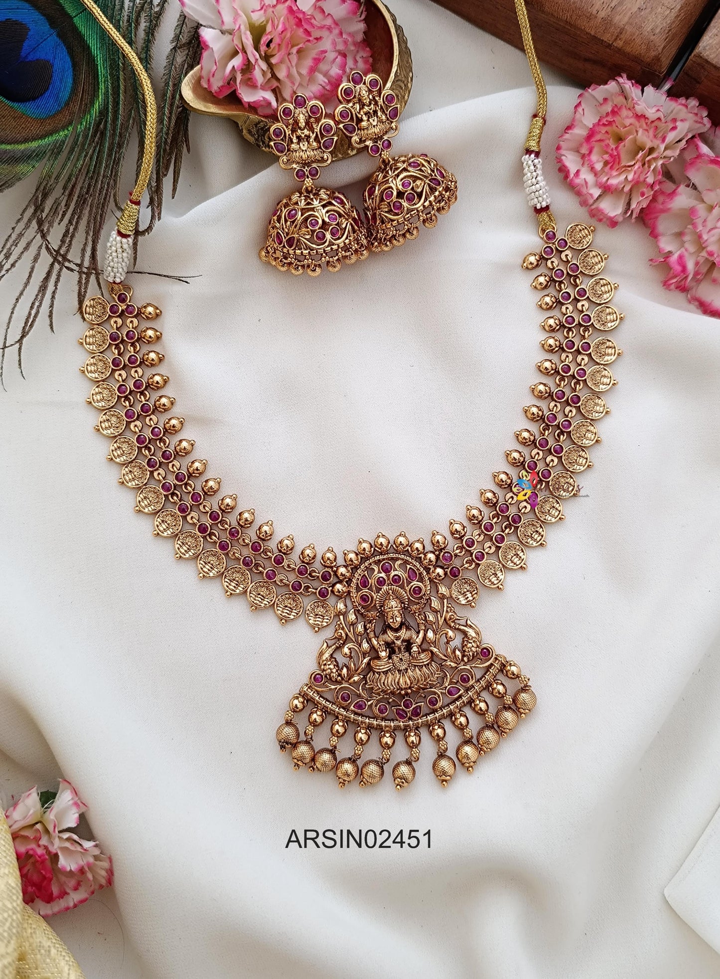 Kemp Stone Lakshmi Coin Necklace