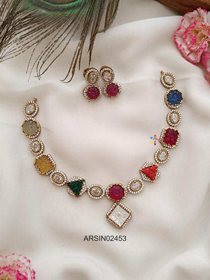 Multi Color Stone Necklace