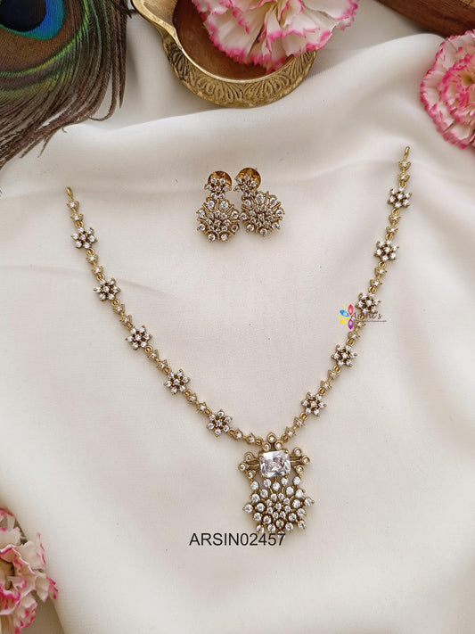 Diamond Look Like White Stone Necklace