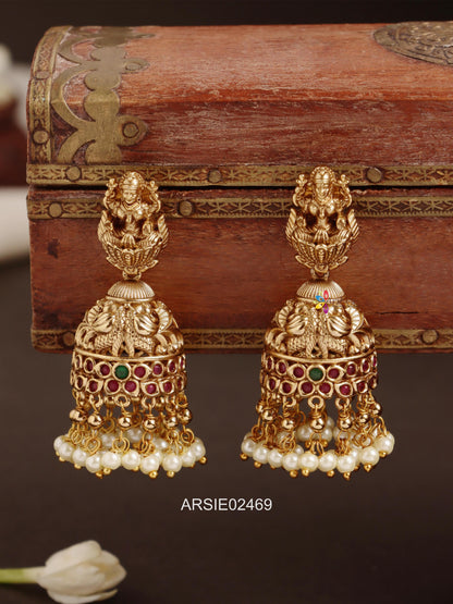Antique Temple Long Earrings