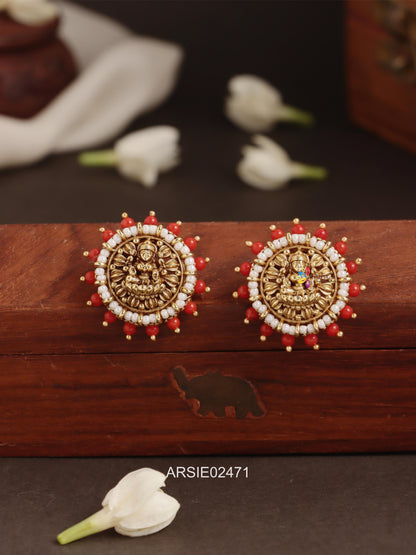 Temple Coral Earstuds