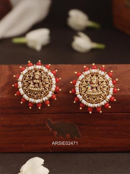 Temple Coral Earstuds