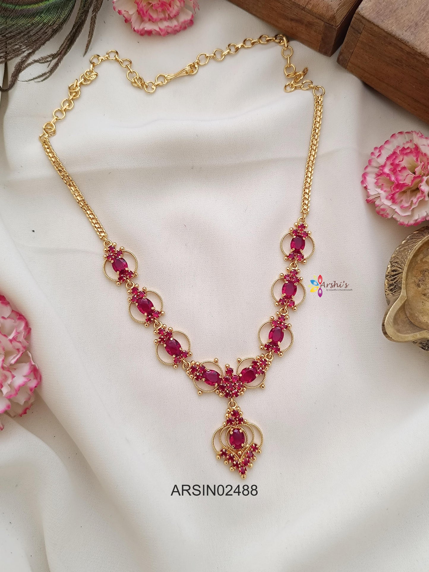 Simple Red Stone Necklace