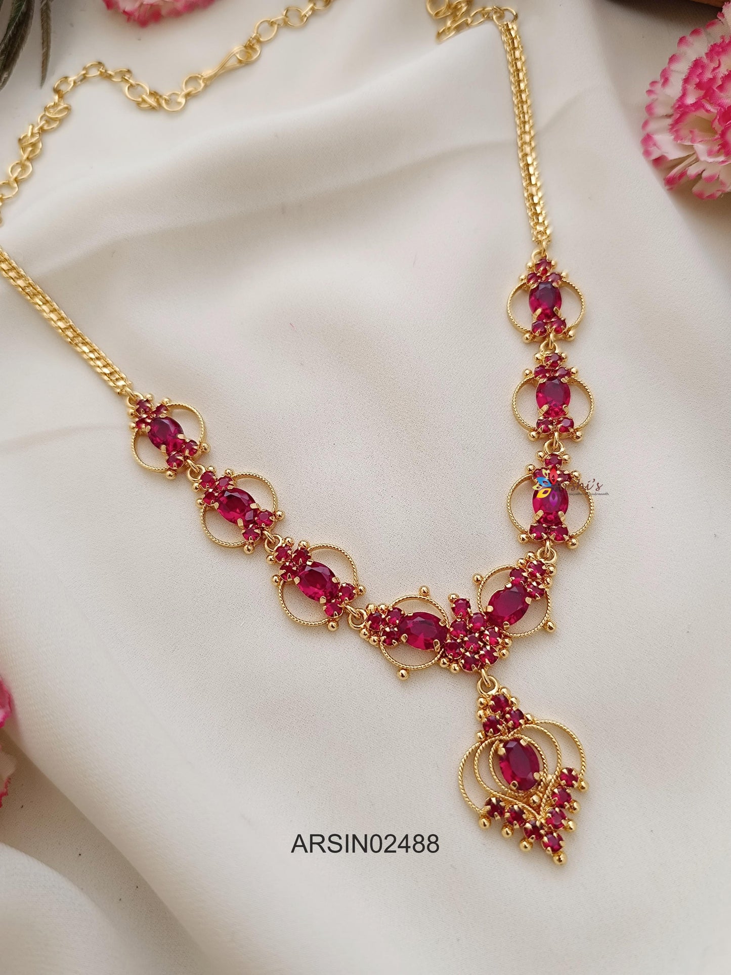 Simple Red Stone Necklace