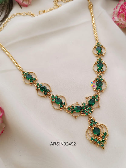 Simple Green Stone Necklace