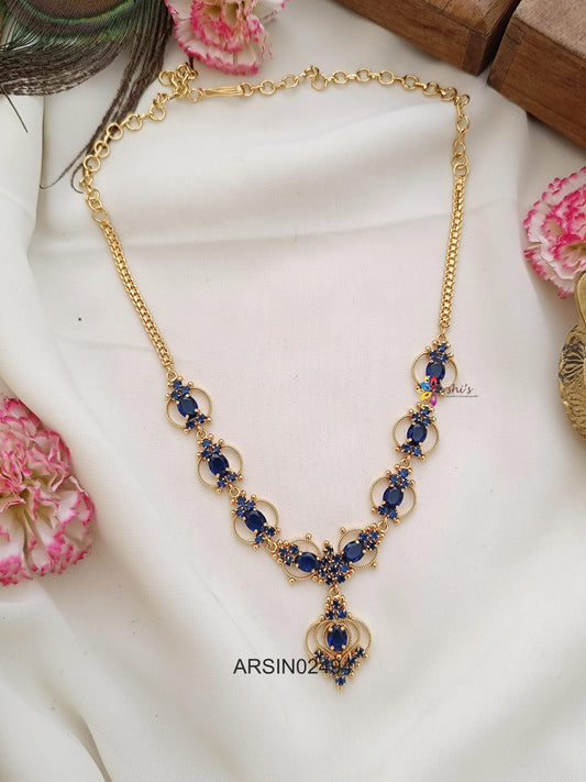 Simple Blue Stone Necklace