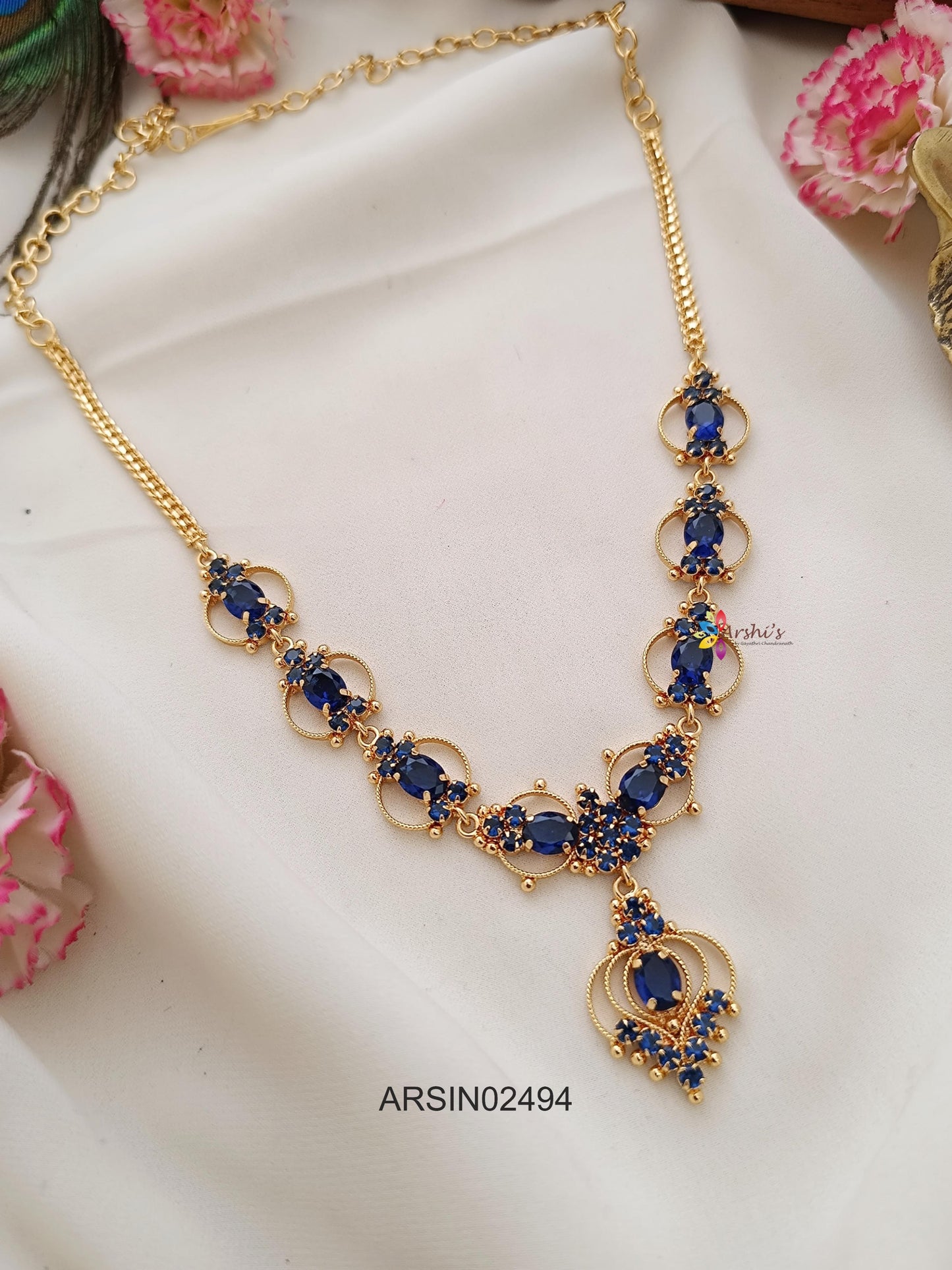 Simple Blue Stone Necklace