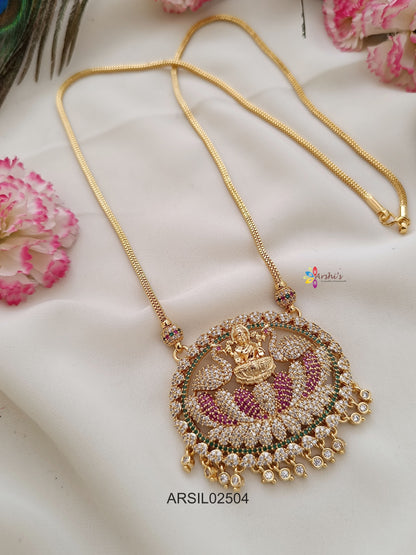 Chain with Lakshmi and Peacock Pendant Haram