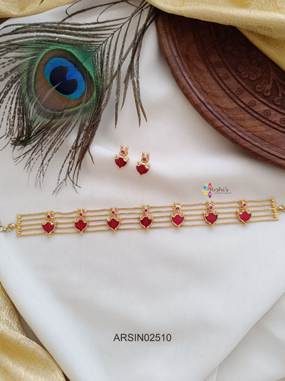 Kerala Design Red Stone Necklace