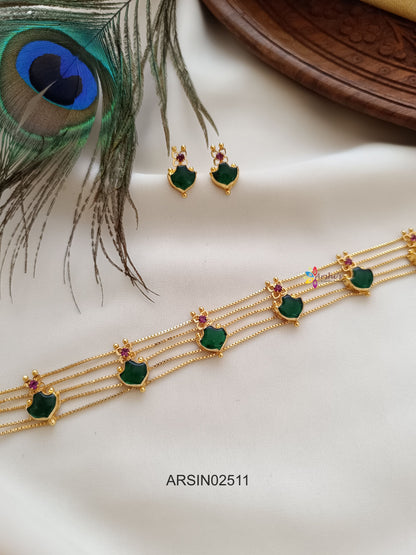 Kerala Design Green Stone Necklace