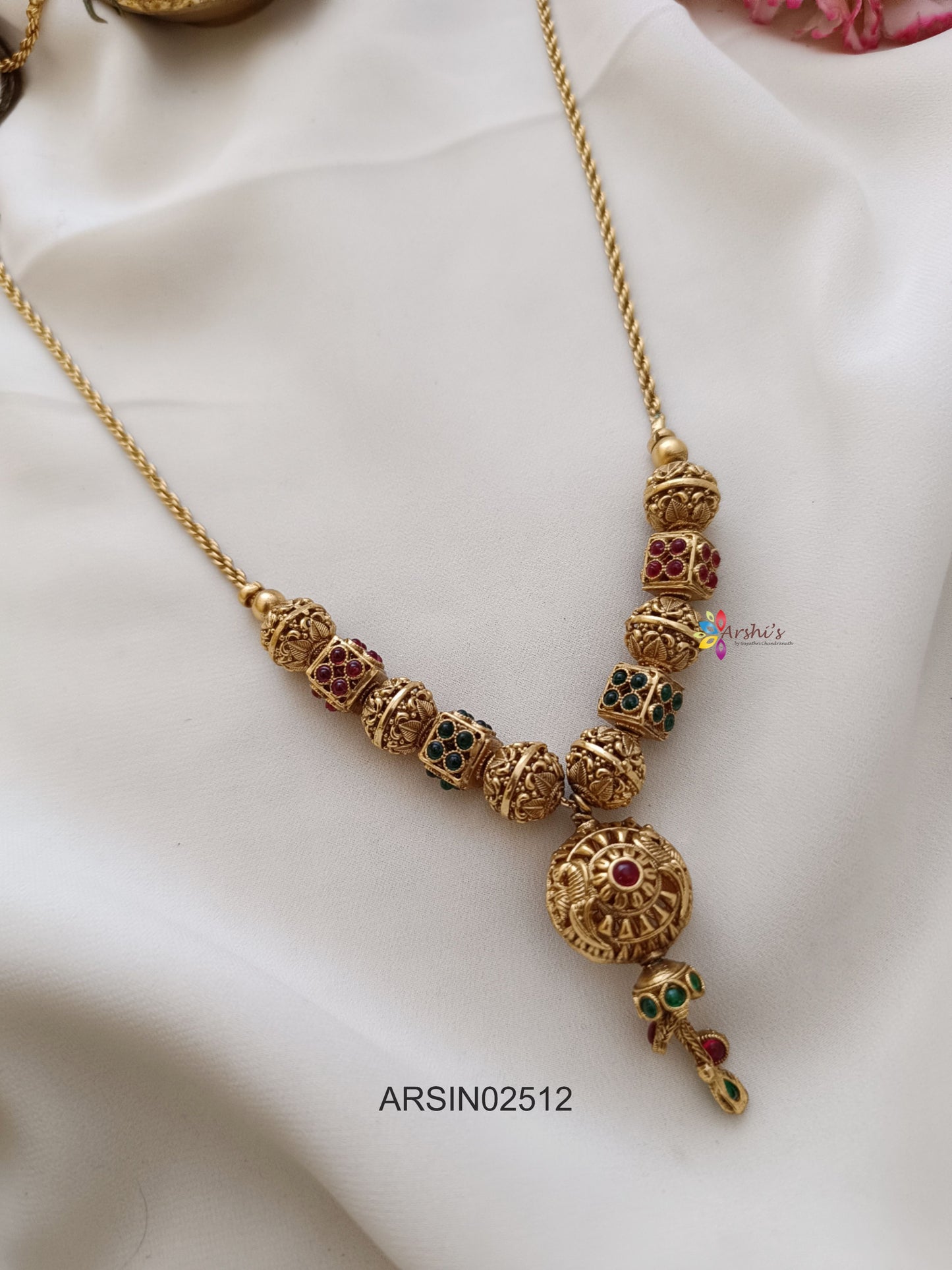 Antique Gold Ball Necklace