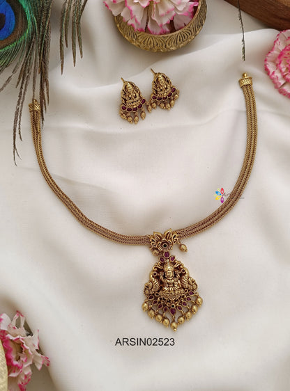 Lakshmi Pendant Attigai Necklace