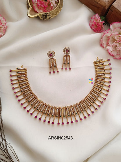 Designer Spike Kemp Stone Necklace