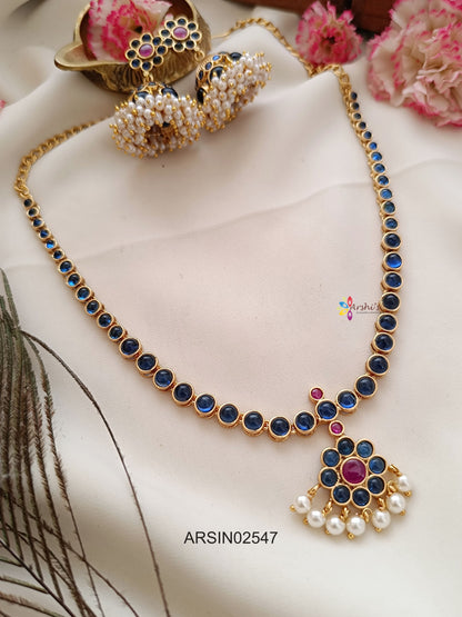 Simple Blue Stone Necklace