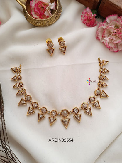 Classic Round and Triangle Design Necklace