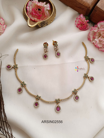 Kemp Stone Tear Drops Necklace