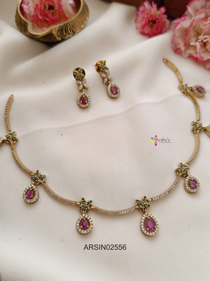 Kemp Stone Tear Drops Necklace