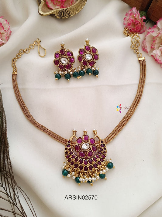 Moon Design Pendant Attidai Necklace