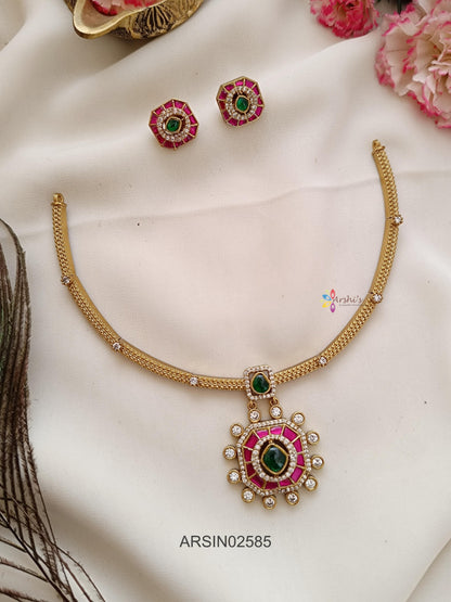 Ruby Emerald Stone Necklace