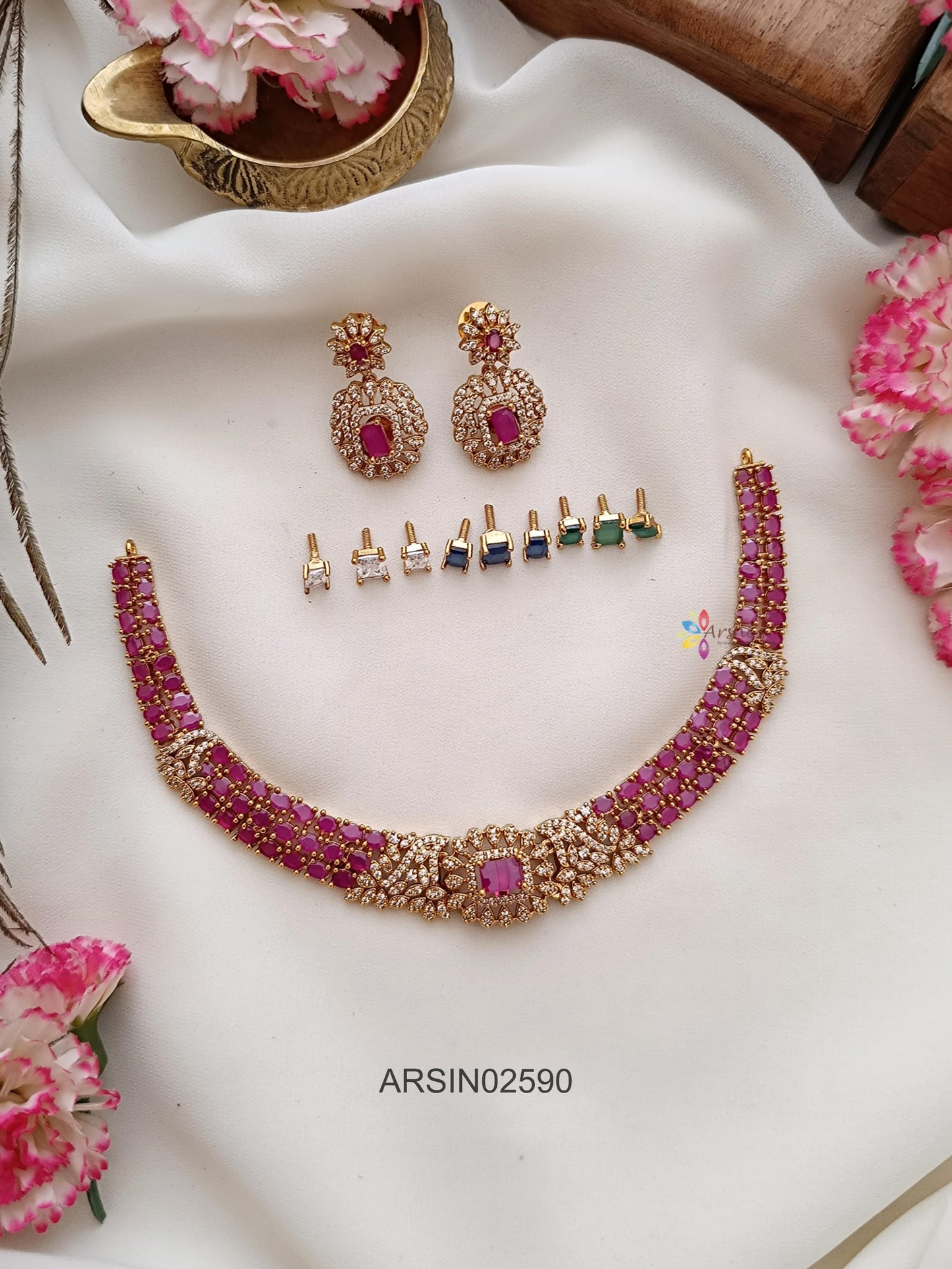 Stone Changiable Ruby Stone Necklace