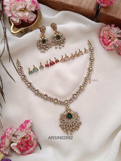 Stone Changiable Diamond White Stone Necklace