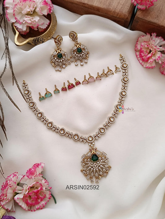 Stone Changiable Diamond White Stone Necklace