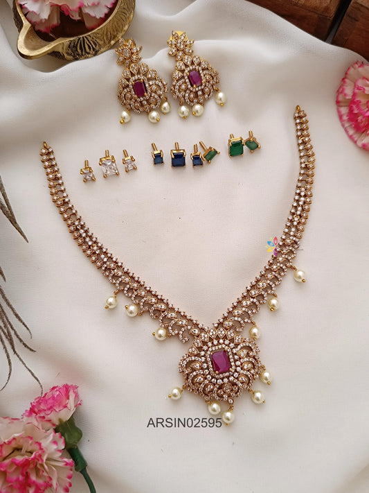 Stone Changiable CZ Stone Necklace Set