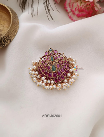 Kemp Stone Pearl Hair Brooch